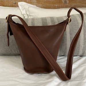 Vintage coach bucket bag - brown leather